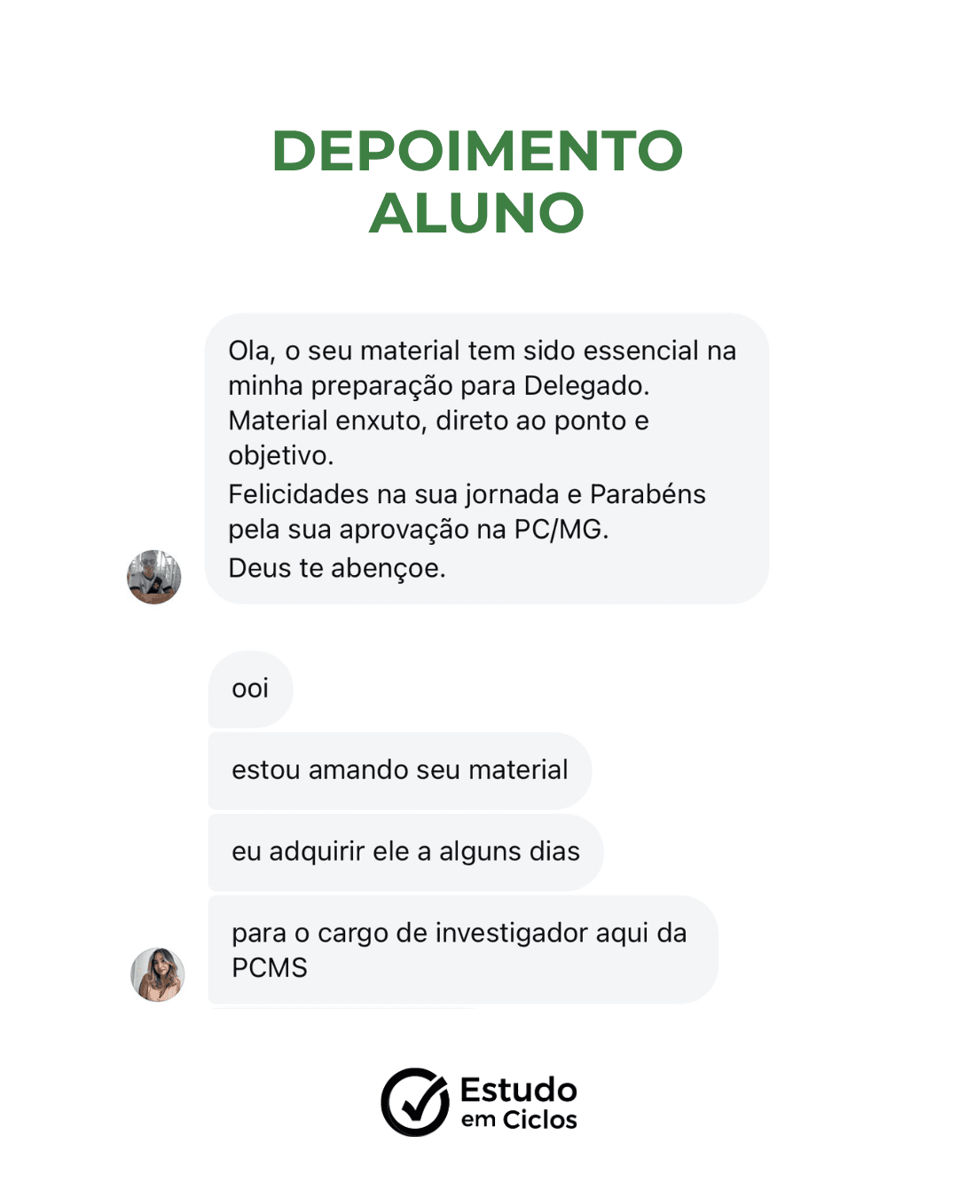 Depoimento de aluno aprovado