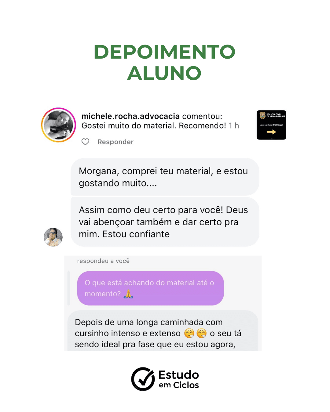 Depoimento de aluno aprovado
