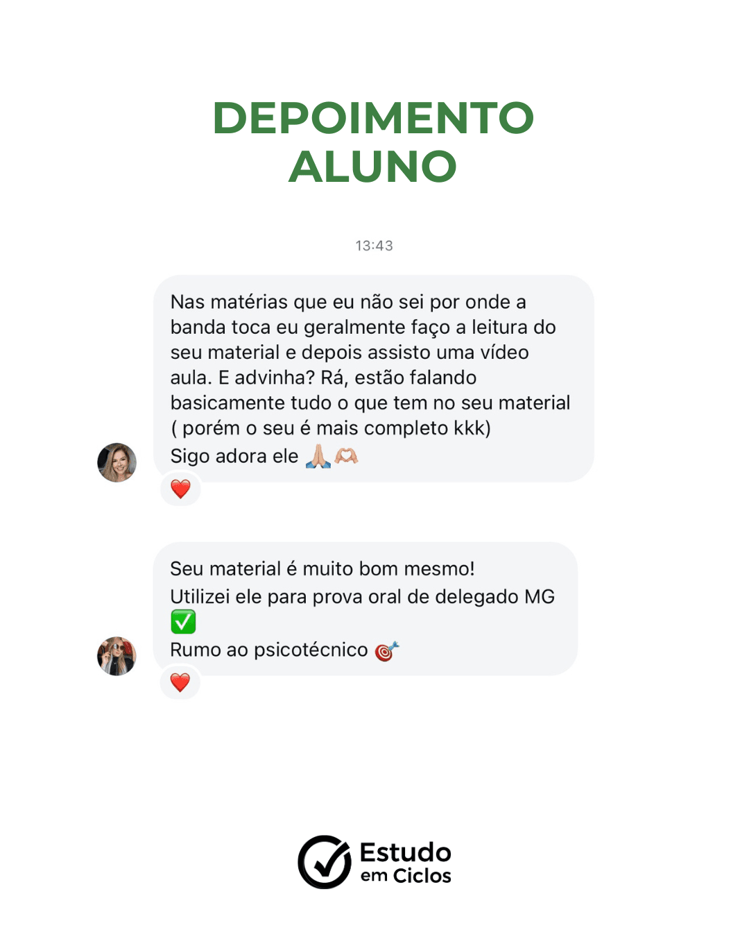 Depoimento de aluno aprovado