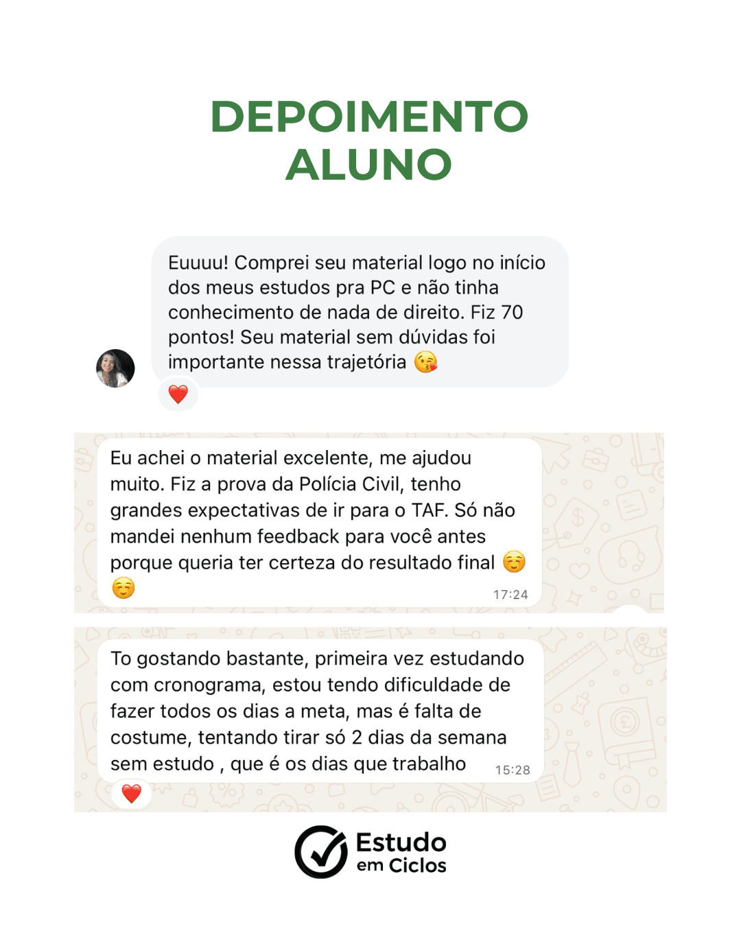 Depoimento de aluno aprovado